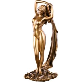 Resin Yoga Goddess Statue Art Female Sculpture Table Ornaments, Living Room Dining Desk Aesthetic Decorations, Housewarming Gift, Bronze