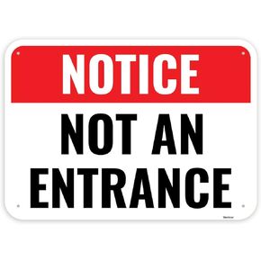 1PC Not An Entrance Sign, 14 x 10 Inches - Aluminum