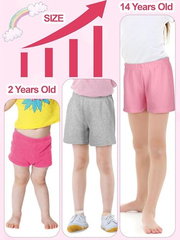 ريسينتا 6 قطع من شورتات الدراجات القطنية للفتيات، شورتات صيفية للرقص والجري، شورتات رياضية لعجلة العجلة، شورتات أمان لتحت الفساتين in Kuwait