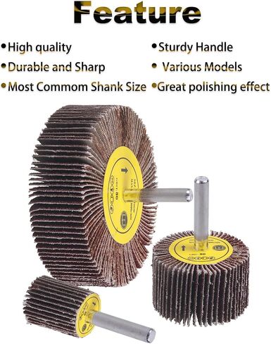 Utoolmart 60mm Flap Wheel 120 Grits 1/4-inch Shank Sanding Disc Abrasive Wheel 2 Pcs in Saudi Arabia