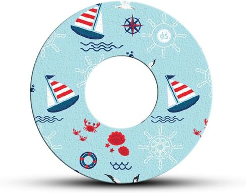 Ocean - Adhesive Patch for Libre 2 Sensor, Watertight, Freestyle Libre Transmitter, Peel Resistant, Hypoallergenic, freestyle libre 2 sensor Cartoons Pack of 5(freestyle libre) Blue in Saudi Arabia