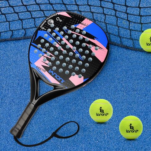 IANONI Padel Racket Carbon Fiber Surface with EVA Memory Flex Foam Core Padel Tennis Racquets Paddle Tennis Racket in Saudi Arabia