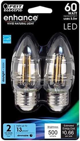 Feit Electric BPETC60950CAFIL/2/RP 60W EQ LED Light Bulb E26, 2 Bulbs in Saudi Arabia