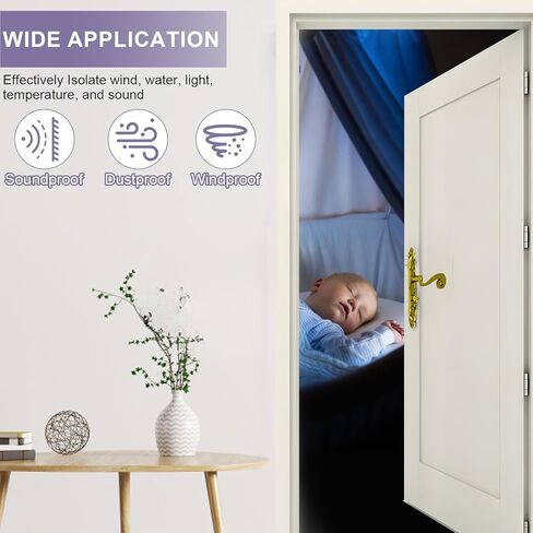 Weather Stripping Door Seal Strip, Door Weather Stripping for Door Frame, Soundproofing Rubber Door Insulation Strip, 33Ft Self-Adhesive Weatherstripping for Doors & Windows (Black)… in Kuwait