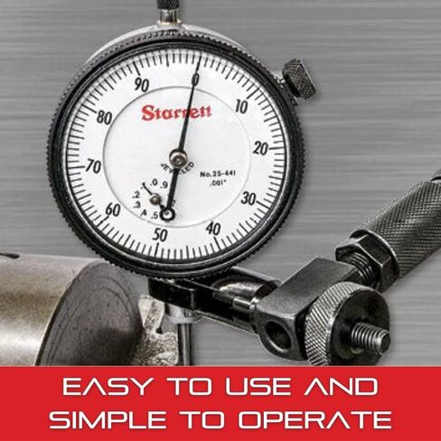 مؤشر قرص المكبس الخلفي العالمي من Starrett مع SLC - قطر عرقوب 1/4 بوصة، نطاق 200 بوصة، تدرج 001 بوصة، قراءة قرص 0-100 - 196B1 W/SLC in Saudi Arabia