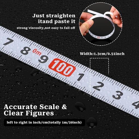 4 Packs Self-Adhesive Tape Measure, Stainless Steel Workbench Ruler Measuring Tape, 1m Metric Scale Backed Stick Tape Measure for Work Woodworking Tailor Saw Drafting Table, 39 Inches in Saudi Arabia