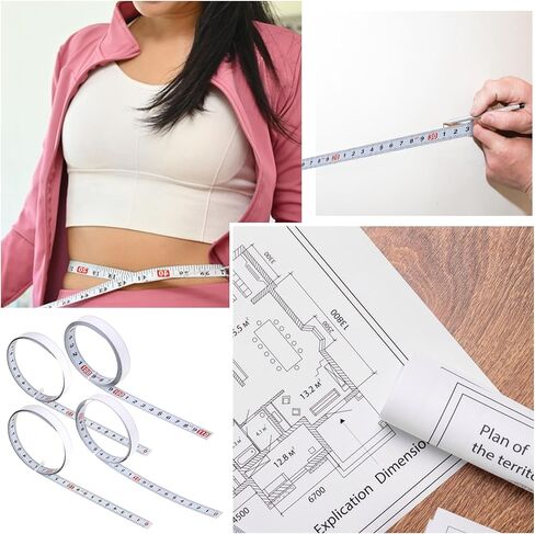 4 Packs Self-Adhesive Tape Measure, Stainless Steel Workbench Ruler Measuring Tape, 1m Metric Scale Backed Stick Tape Measure for Work Woodworking Tailor Saw Drafting Table, 39 Inches in Saudi Arabia
