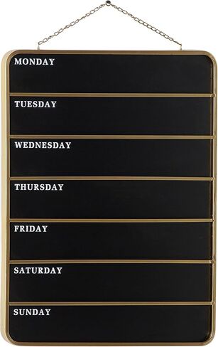 Deco 79 Wood Sign Calendar Wall Decor, 24" x 1" x 32", Black in Saudi Arabia
