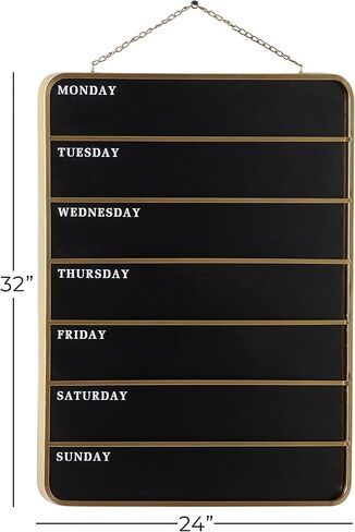 Deco 79 Wood Sign Calendar Wall Decor, 24" x 1" x 32", Black in Saudi Arabia