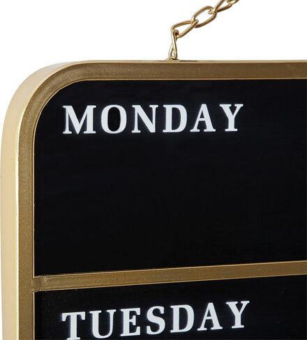 Deco 79 Wood Sign Calendar Wall Decor, 24" x 1" x 32", Black in Saudi Arabia