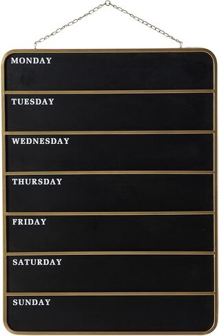 Deco 79 Wood Sign Calendar Wall Decor, 24" x 1" x 32", Black in Saudi Arabia