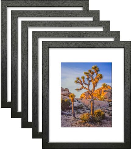 إطار صورة مقاس 20x24 باللون الأسود مع زجاج شبكي مصقول - تنسيقات أفقية ورأسية مع أدوات تعليق متضمنة - 5 مجموعات. in Kuwait