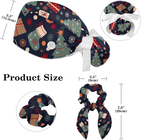 Women’s Working Cap with Button and Ribbon Tie, Long Hair with Hair Band Christmas Reindeer Wear Scarf Pin in Saudi Arabia
