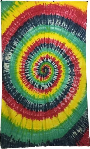لوحة فنية جدارية للتعليق على الشاطئ من Vrinda® Tie-Dye Spiral Tapestry - مثالية للتأمل واليوجا in Kuwait