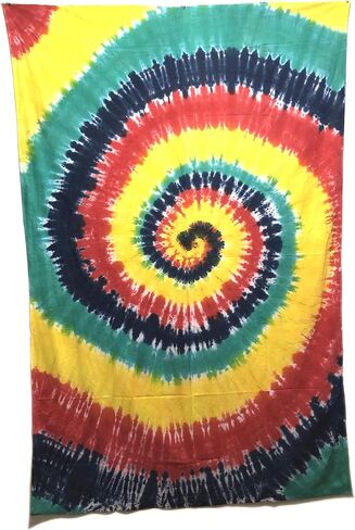 لوحة فنية جدارية للتعليق على الشاطئ من Vrinda® Tie-Dye Spiral Tapestry - مثالية للتأمل واليوجا in Kuwait