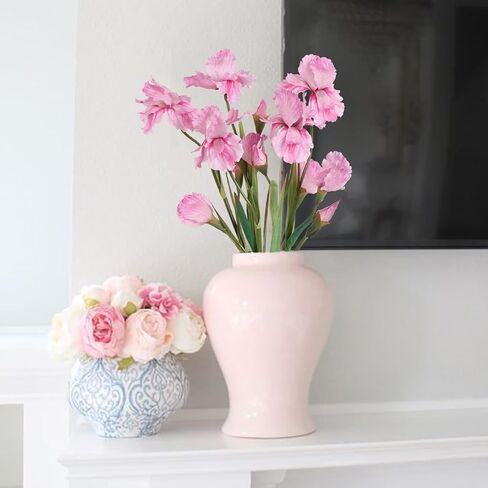 IPOPU Iris Flowers Artificial,5PCS Purple Iris Artificial Silk Flowers 31.1" Fake Flowers Long Stem Flowers for Wedding Office Home Decor(Purple) in Kuwait