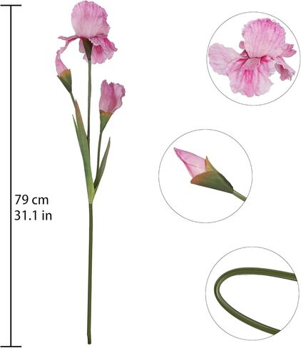 IPOPU Iris Flowers Artificial,5PCS Purple Iris Artificial Silk Flowers 31.1" Fake Flowers Long Stem Flowers for Wedding Office Home Decor(Purple) in Kuwait
