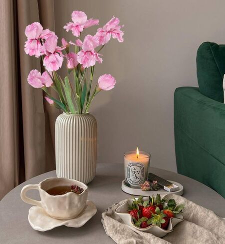 IPOPU Iris Flowers Artificial,5PCS Purple Iris Artificial Silk Flowers 31.1" Fake Flowers Long Stem Flowers for Wedding Office Home Decor(Purple) in Kuwait