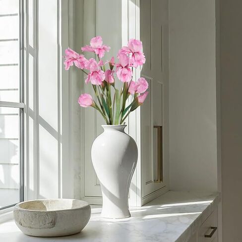 IPOPU Iris Flowers Artificial,5PCS Purple Iris Artificial Silk Flowers 31.1" Fake Flowers Long Stem Flowers for Wedding Office Home Decor(Purple) in Kuwait