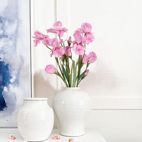 IPOPU Iris Flowers Artificial,5PCS Purple Iris Artificial Silk Flowers 31.1" Fake Flowers Long Stem Flowers for Wedding Office Home Decor(Purple) in Kuwait