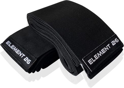 Element 26 Knee Wraps for Weightlifting - Compression Wrap Knee Support for Working Out, Powerlifting & Body Building | Deadlift Wraps (Long, Black) in Kuwait