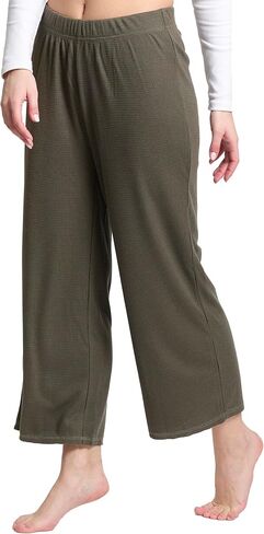 Mad Dog Lounge Pants for Women, Comfy Loose Fitting Wide Leg Cropped Capris Ladies House Pants - Elastic Casual & Comfortable in Saudi Arabia