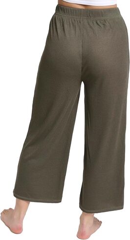 Mad Dog Lounge Pants for Women, Comfy Loose Fitting Wide Leg Cropped Capris Ladies House Pants - Elastic Casual & Comfortable in Saudi Arabia