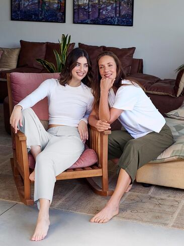 Mad Dog Lounge Pants for Women, Comfy Loose Fitting Wide Leg Cropped Capris Ladies House Pants - Elastic Casual & Comfortable in Saudi Arabia