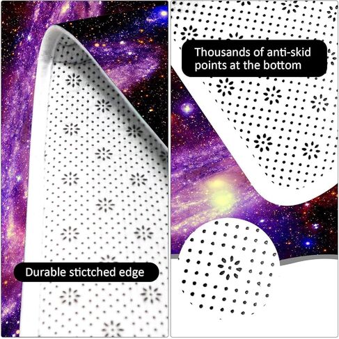 سجادة منطقة بلاكلايت جالاكسي، سجادة رمي النجوم اللامعة التفاعلية للأشعة فوق البنفسجية النيون، سجادة أرضية سديم السماء الليلية الفلورسنت الكون، توهج في ديكور الغرفة المظلمة للنساء والأطفال 70 × 47 بوصة in Kuwait