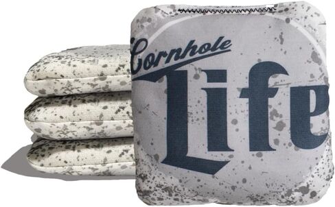 Official World Series of Cornhole Bags - Professional Corn Hole Bags - Dual Sided Bean Bags Pack of 4 - Fabrics Speeds (Front 2, Back 9) - Cornhole Life White in Saudi Arabia