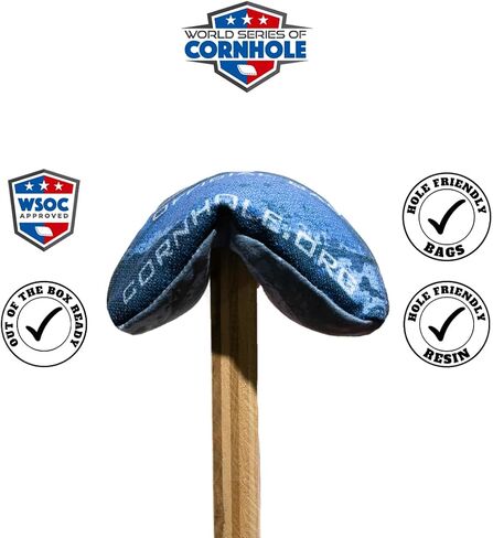 Official World Series of Cornhole Bags - Professional Corn Hole Bags - Dual Sided Bean Bags Pack of 4 - Fabrics Speeds (Front 2, Back 9) - Cornhole Life White in Saudi Arabia