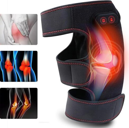 Knee Massager with Heat & Vibration, Knee Braces for Knee Pain Relief, Heating Pad for Arthritis, and Circulation Heated Knee Brace Wrap for Injury and Joint Recovery (No Battery) in Kuwait