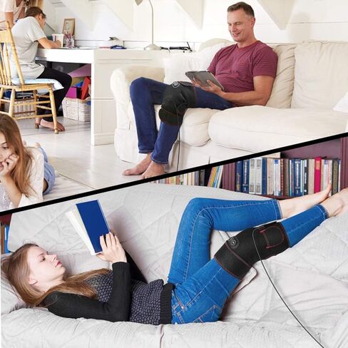 Knee Massager with Heat & Vibration, Knee Braces for Knee Pain Relief, Heating Pad for Arthritis, and Circulation Heated Knee Brace Wrap for Injury and Joint Recovery (No Battery) in Kuwait