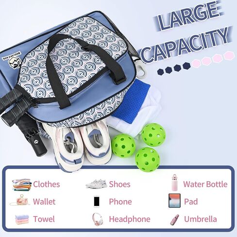 Pickleball Bags, Premium PickleBall Tote Bag for Girls, Women’s Hand/Shoulder Gym Bag w Water Bottle Holder, with Pickleball Racquet/Paddle Holder in Saudi Arabia