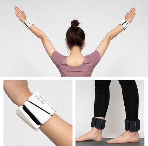 Adjustable Women Wrist Weights - Silicone Bracelet Button Wrist Bangles for Men Workout Resistance Weights for Exercises, Walking, Dance, Jogging, Yoga, 1 LB Each, 2 Per Set in Saudi Arabia
