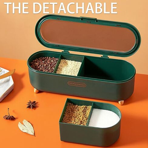 Kitchen Nordic Condiment Container, 4-Compartment Seasoning Jar Storage Container, Contains 4 Tablespoons. These Spice Jars are Used to Store Spices, Seasonings, Sugar, Salt and Pepper in Saudi Arabia
