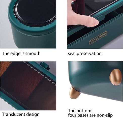 Kitchen Nordic Condiment Container, 4-Compartment Seasoning Jar Storage Container, Contains 4 Tablespoons. These Spice Jars are Used to Store Spices, Seasonings, Sugar, Salt and Pepper in Saudi Arabia