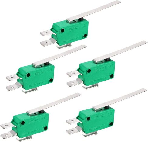uxcell 5PCS KW3-OZ 16A 125/250VAC Long Straight Hinge Lever Type SPDT NO NC Micro Limit Switches in Saudi Arabia