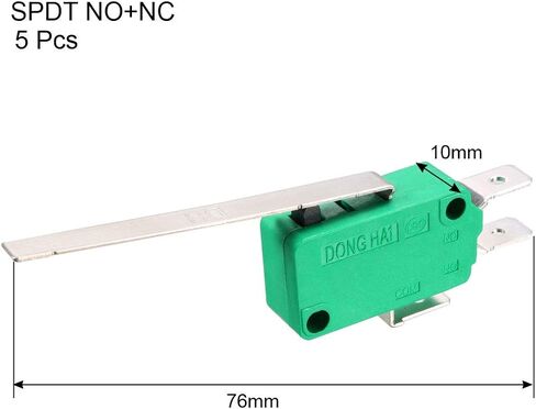 uxcell 5PCS KW3-OZ 16A 125/250VAC Long Straight Hinge Lever Type SPDT NO NC Micro Limit Switches in Saudi Arabia