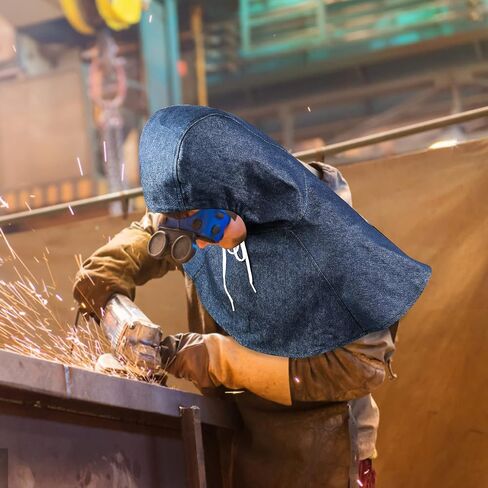 FR Welding-Hood-Ultimate Soft Head Protection for Welders with Welding-Helmet, Pipeliner & Leather Welding Hood, Welding Neck Protector, Welding Hood Accessories Blue in Saudi Arabia