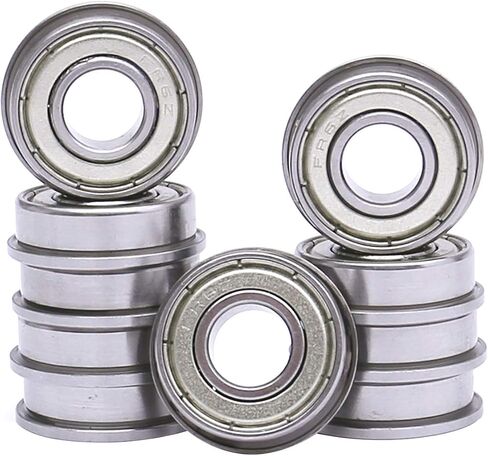 FKG FR6-ZZ 3/8"x7/8"x9/32" Flange Deep Groove Ball Bearing, Set of 10 in Saudi Arabia