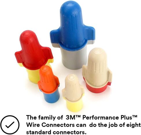 3M Performance Plus Wire Connector, Flexible Steel Spring Connectors, 22-8 AWG, Tan and Red Color (T/R+), Jug of 750, Tan/Red in Saudi Arabia