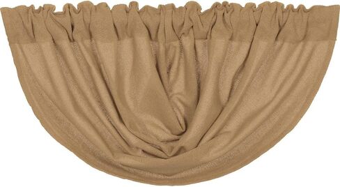 VHC Brands Country Farmhouse Kitchen Window Curtains and Shades -Burlap Tan Balloon Valance in Saudi Arabia