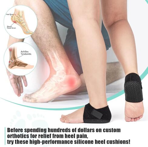 Heel Cups Adjustable Heel Protectors Breathable Heel Cushions Support for Plantar Fasciitis, Heel Pain, Achilles Tendinitis, Cracked Heel for Women and Men… in Saudi Arabia