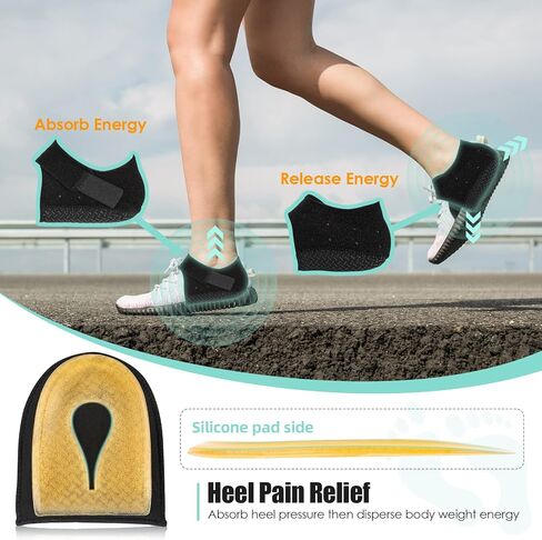 Heel Cups Adjustable Heel Protectors Breathable Heel Cushions Support for Plantar Fasciitis, Heel Pain, Achilles Tendinitis, Cracked Heel for Women and Men… in Saudi Arabia