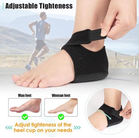 Heel Cups Adjustable Heel Protectors Breathable Heel Cushions Support for Plantar Fasciitis, Heel Pain, Achilles Tendinitis, Cracked Heel for Women and Men… in Saudi Arabia