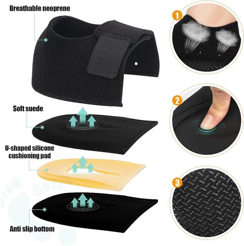 Heel Cups Adjustable Heel Protectors Breathable Heel Cushions Support for Plantar Fasciitis, Heel Pain, Achilles Tendinitis, Cracked Heel for Women and Men… in Saudi Arabia
