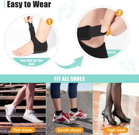 Heel Cups Adjustable Heel Protectors Breathable Heel Cushions Support for Plantar Fasciitis, Heel Pain, Achilles Tendinitis, Cracked Heel for Women and Men… in Saudi Arabia