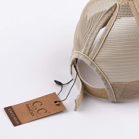 CC Hatsandscarf Exclusives مغسول القطن الدنيم قبعة ذيل حصان قبعة بيسبول قابلة للتعديل (BT-12) (BT-13) in Kuwait