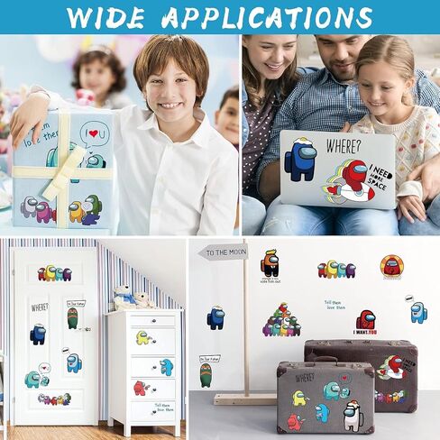 Video Game Wall Decals, 49 Pcs Large Waterproof Cartoon Wall Sticker Peel and Stick Removable Anime Wall Mural Decor for Kids Bedroom Baby Nursery Living Room Decoration, as156 in Saudi Arabia